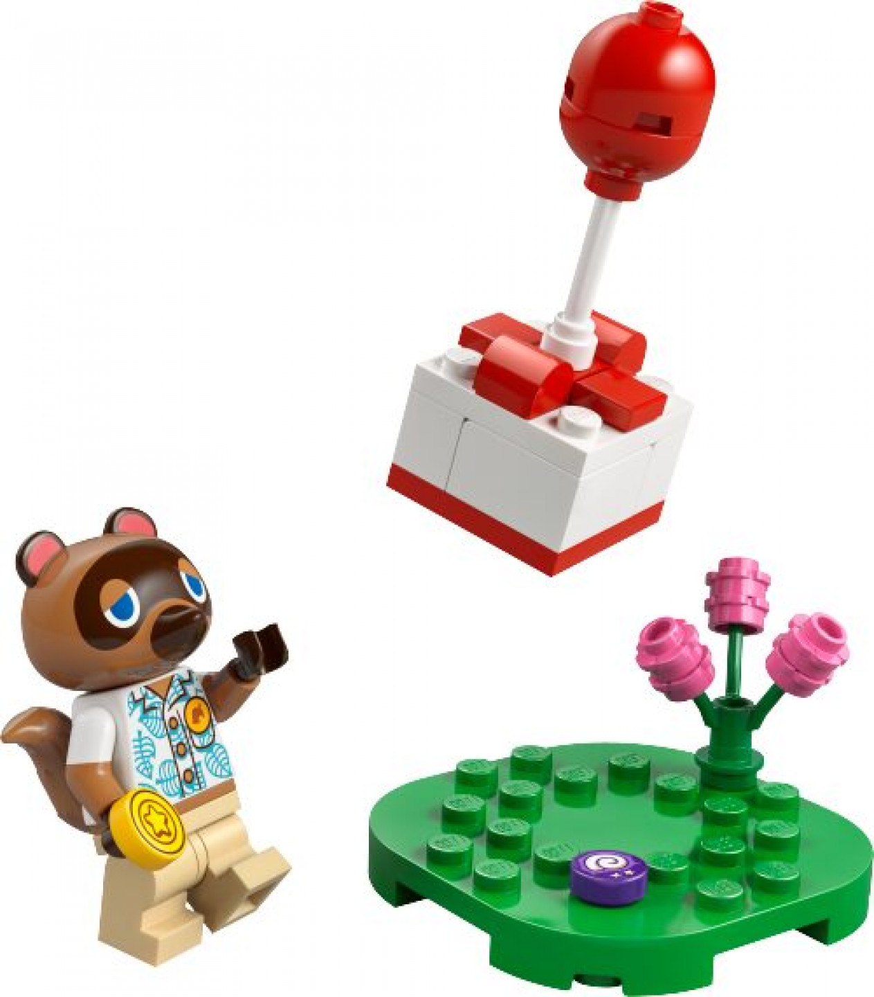 Tom Nook met vliegend cadeautje