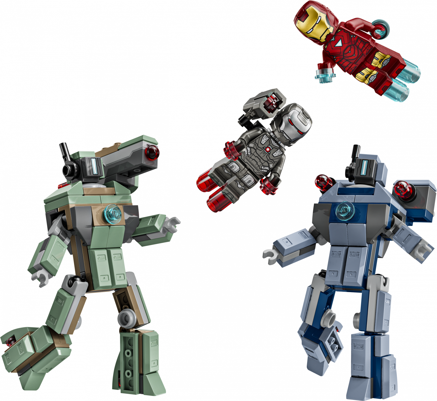 Iron Man en War Machine vs. Hammer Drones