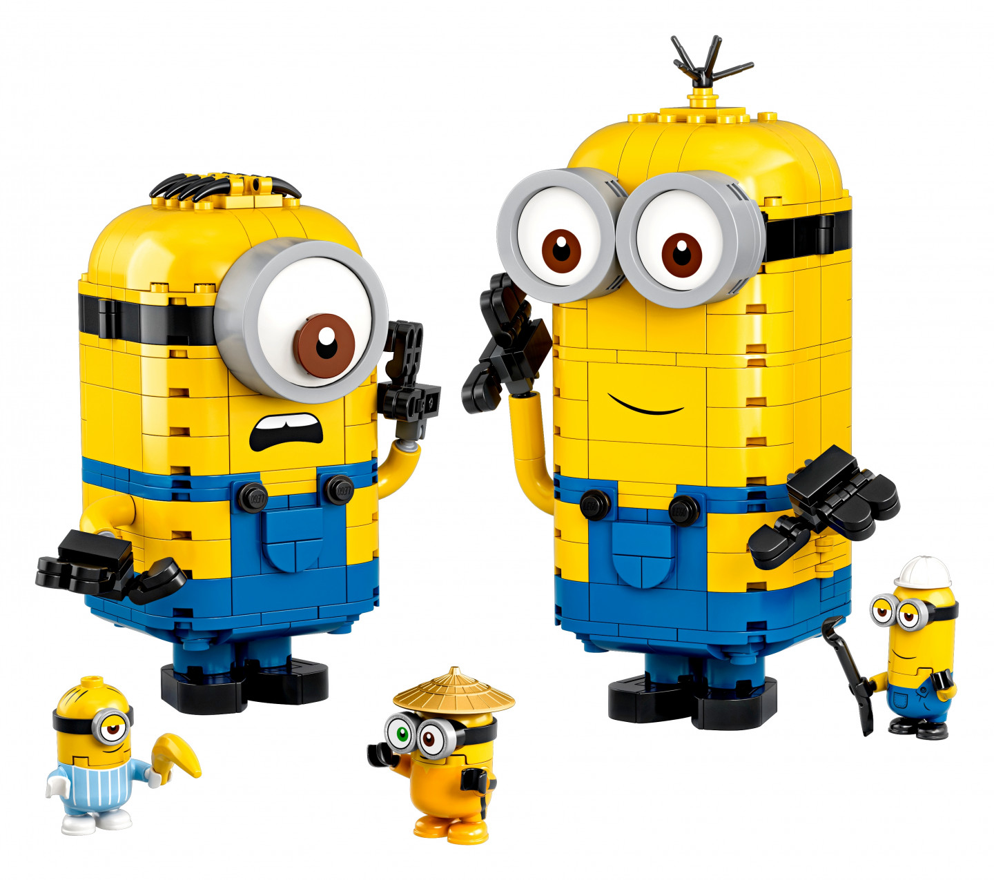 Minions-figuren van stenen en hun schuilplaats