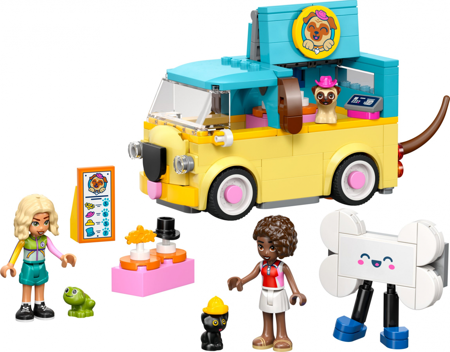 Bestelwagen met dierenaccessoires