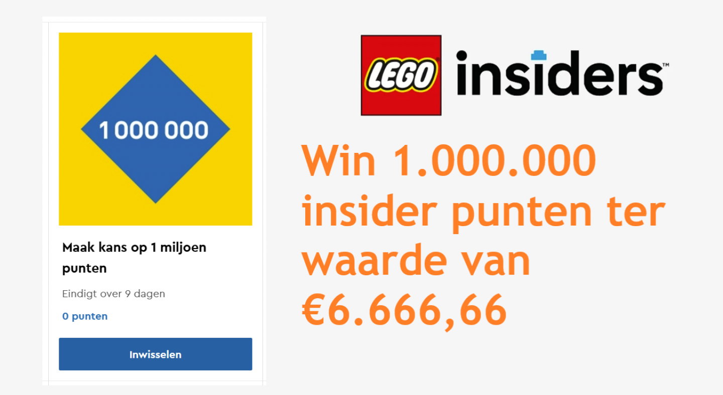 Maak kans op 1 miljoen LEGO Insider punten (t.w.v. €6.666.66)!