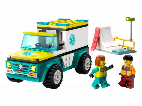 Ambulance en snowboarder