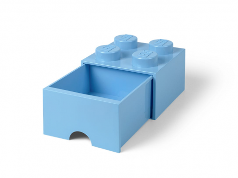 Opbergsteen met 4 noppen en 1 lade – lichtblauw