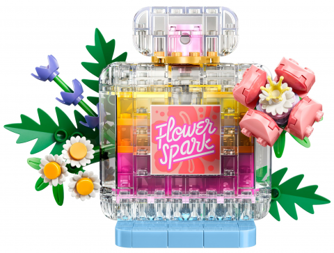 Parfumfles met bloemen