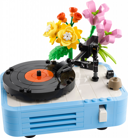Platenspeler met bloemen