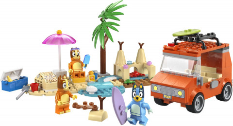 Bluey's autorit naar het strand