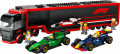 F1® truck met RB20 en AMR24 F1® auto's